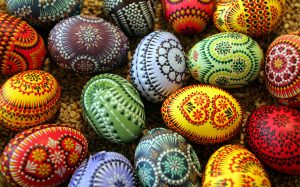 Easter eggs adorned in traditional Sorbi